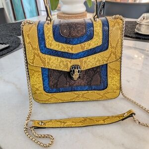 Yellow and Blue Crossbody Bag
